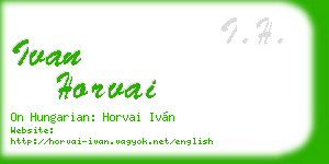 ivan horvai business card